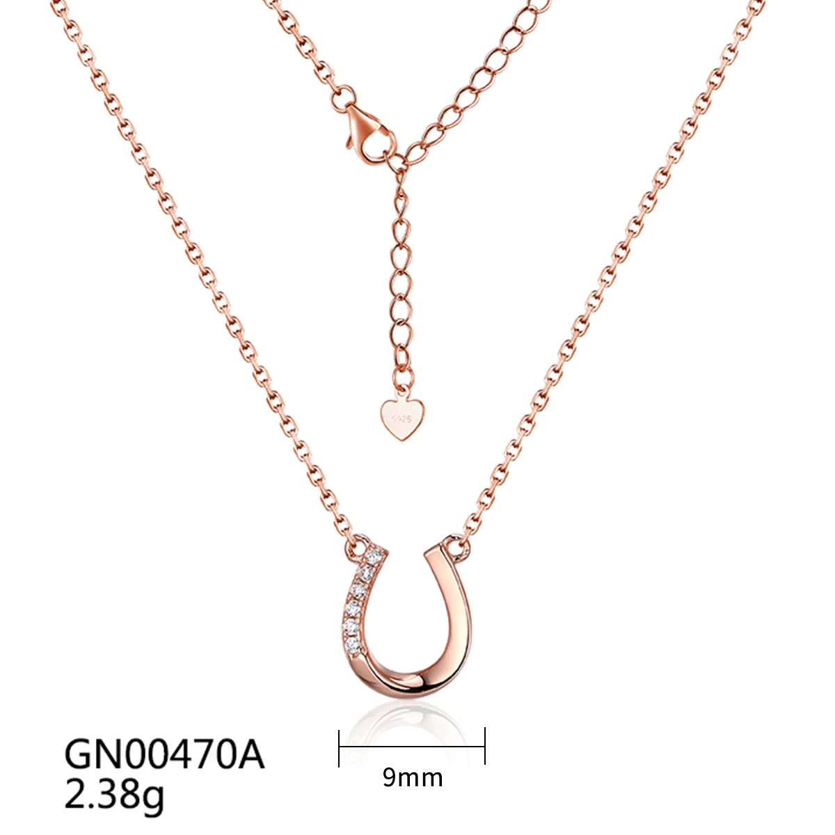 Grace Horse Shoe Horseshoe Silver 925 Chain Necklace