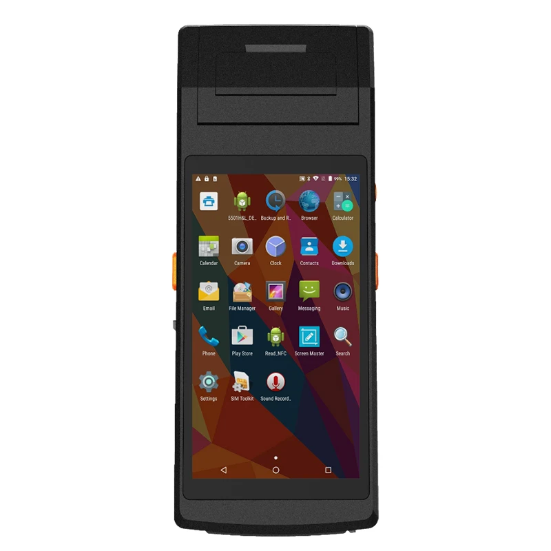 QS Built in 58mm thermal printer PDA 5501 Rugged Android 2D Barcode Scanner with GMS for Water/Power Billing Printing  pda