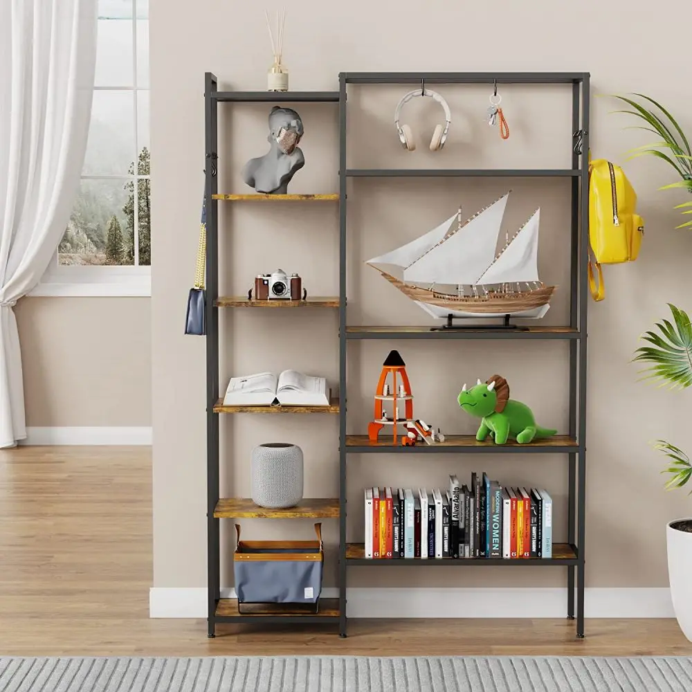 modern wooden industrial bookcase ladder book shelf office living room furniture wood book shelves bookshelf for home