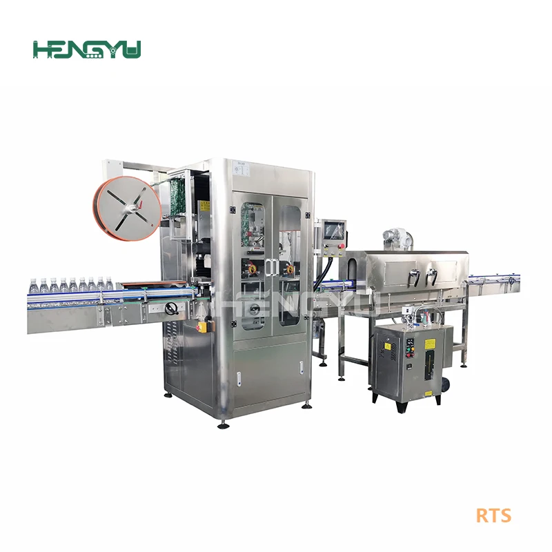Hengyu 2021 automatic sleeve and shrinking label machine 2000/tin can label applicator/beer can filling shrink sleeve label line