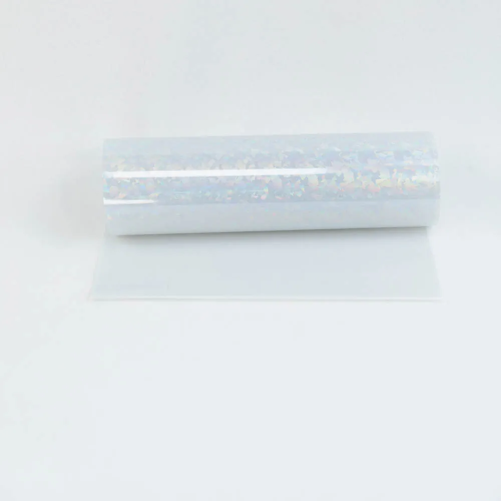PL057 silver shattered glass metallic Vinyl heat Transfer Vinyl film holographic Vinyl laser film