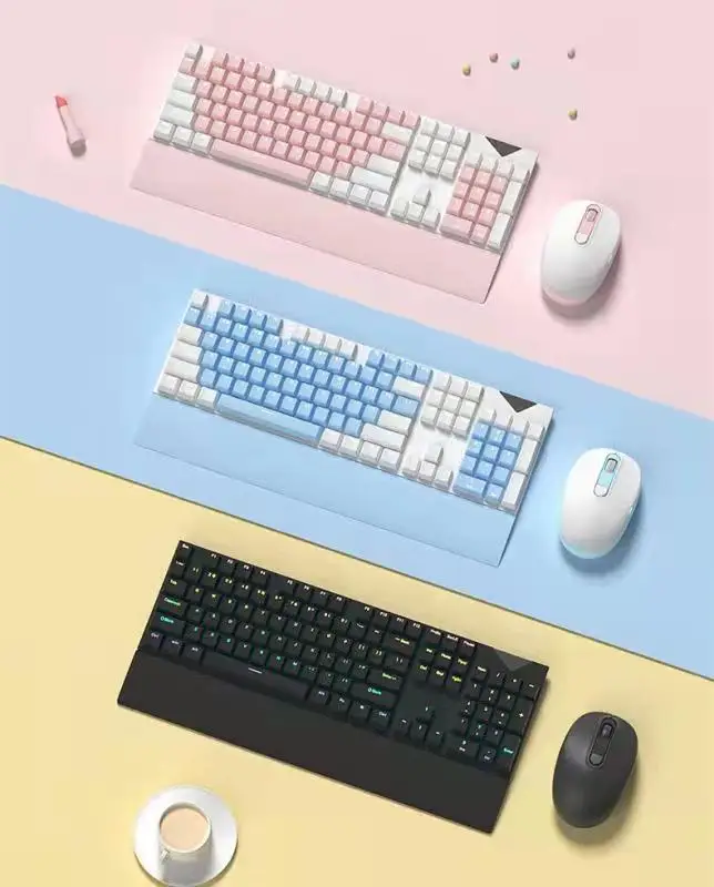 Gaming combos all keys no punch wired USB mechanical keyboard 6D RGB game mouse noise reduction headset Support multiple OEM