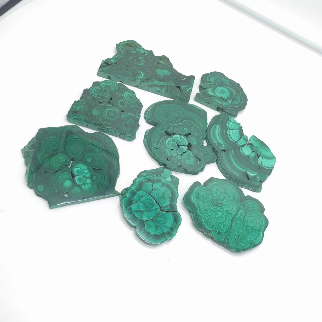 Natural Raw Green Malachite Slice Mineral Specimen Crystals Healing Stones Slab Crystal Slices