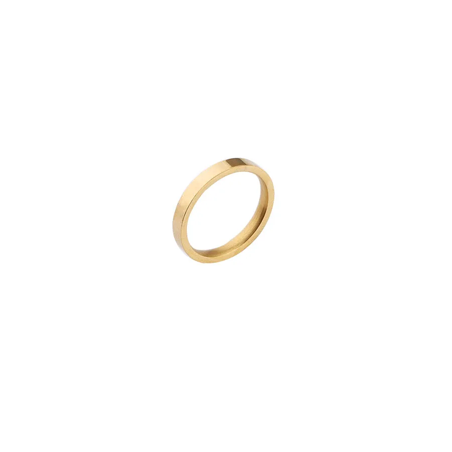 Wholesale Customized Name Mirror Titanium Steel Glossy Ring 3mm Personalized Tail Ring High-end Couple Ring