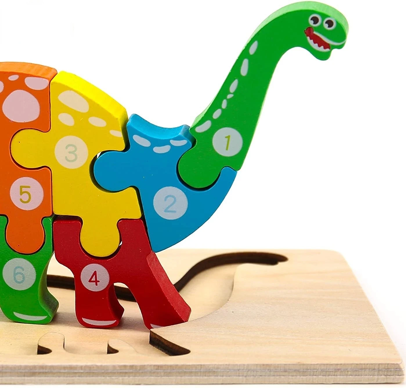 Hot Selling Montessori Dinosaur 3D Wooden Egg Puzzle Toys for Toddlers Dinosaur Egg Jigsaw Puzzle
