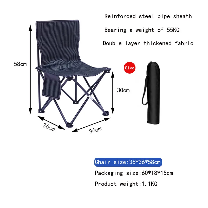 cheap tourist chair beach trip  outdoor ultralight portable folding camping chairs