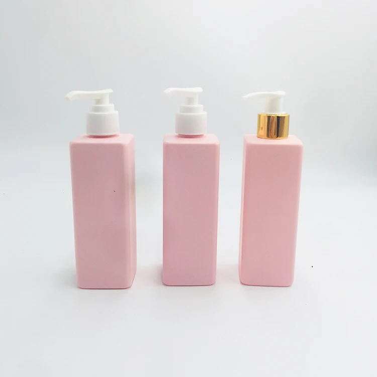 Matte pink 250 ml PET plastic shampoo bottle 8 oz baby lotion cream container bottle plastic cosmetics packaging bottle