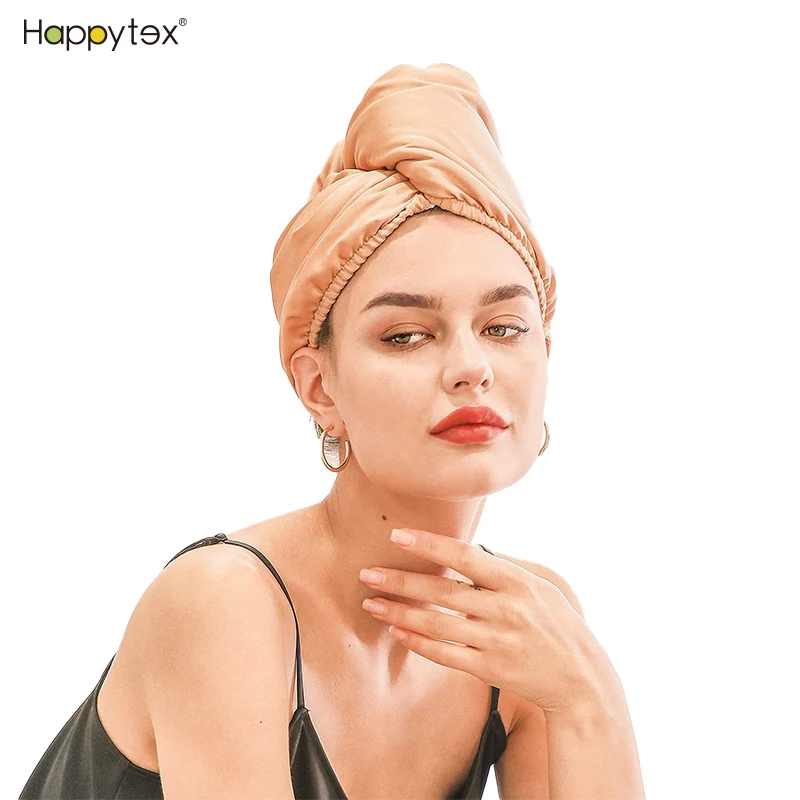 OEM/ODM Double Layers Hair Wraps Silk Satin Microfiber Fleece Quick Dry Hair Wrap Towel For Women Lady Home And Spa