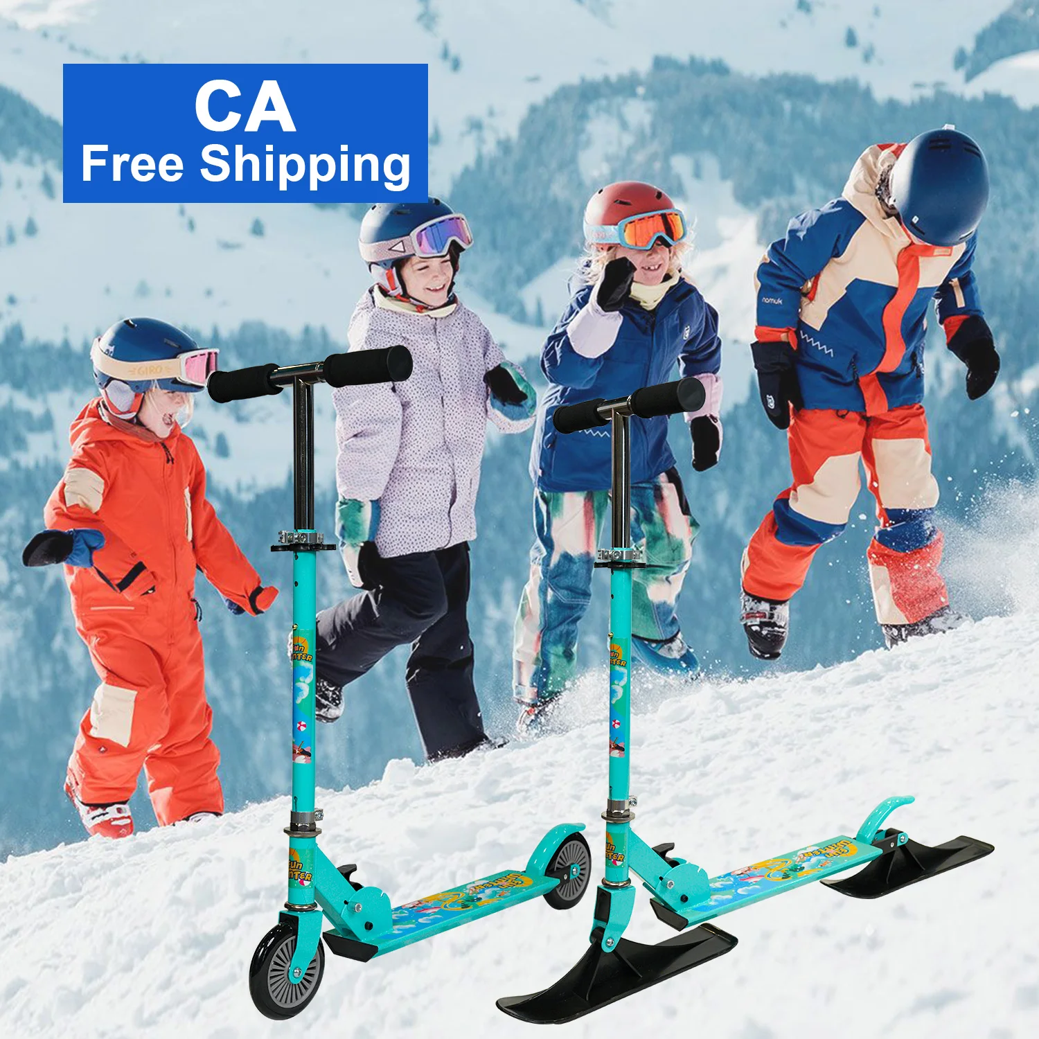 CA Free Shipping Dropshipping China Factory Supply Wholesale kick scooter kids graffiti adult snow ski scooter for sale