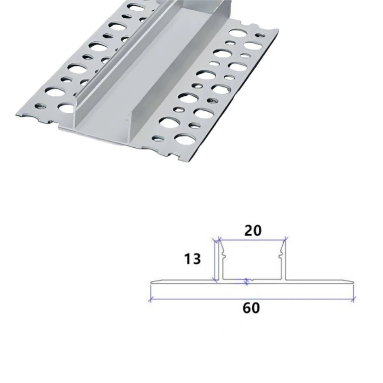Recessed Drywall Led Aluminum Profile Gypsum Ceiling Wall Mounting Plaster Aluminum Profile Channel
