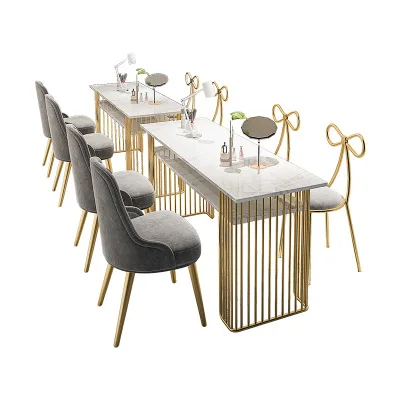 Современный экономичный Маникюрный Стол И Набор стульев, комбинированный простой двухуровневый одинарный верстак, Маникюрный Стол