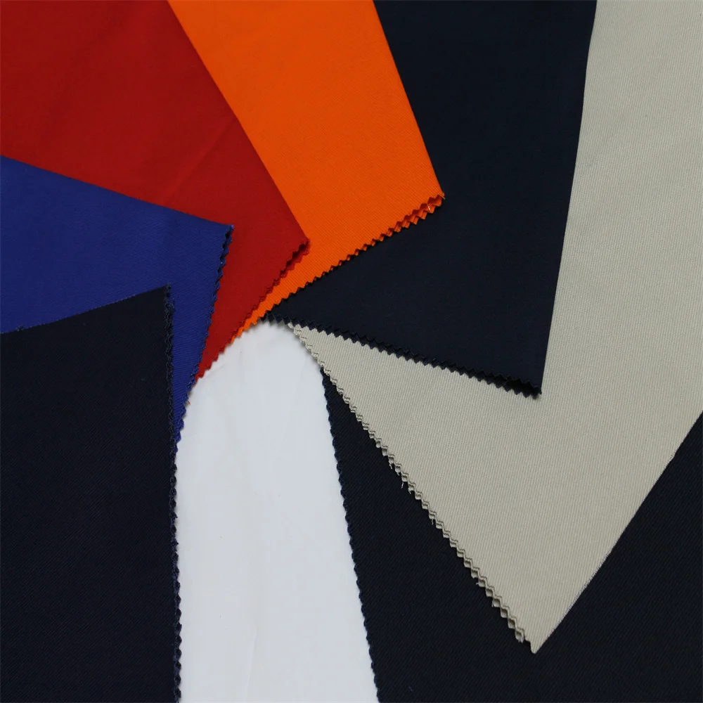 100% cotton flame retardant fabric. Suitable for oil workers work clothes with good wear resistance and fire resistance