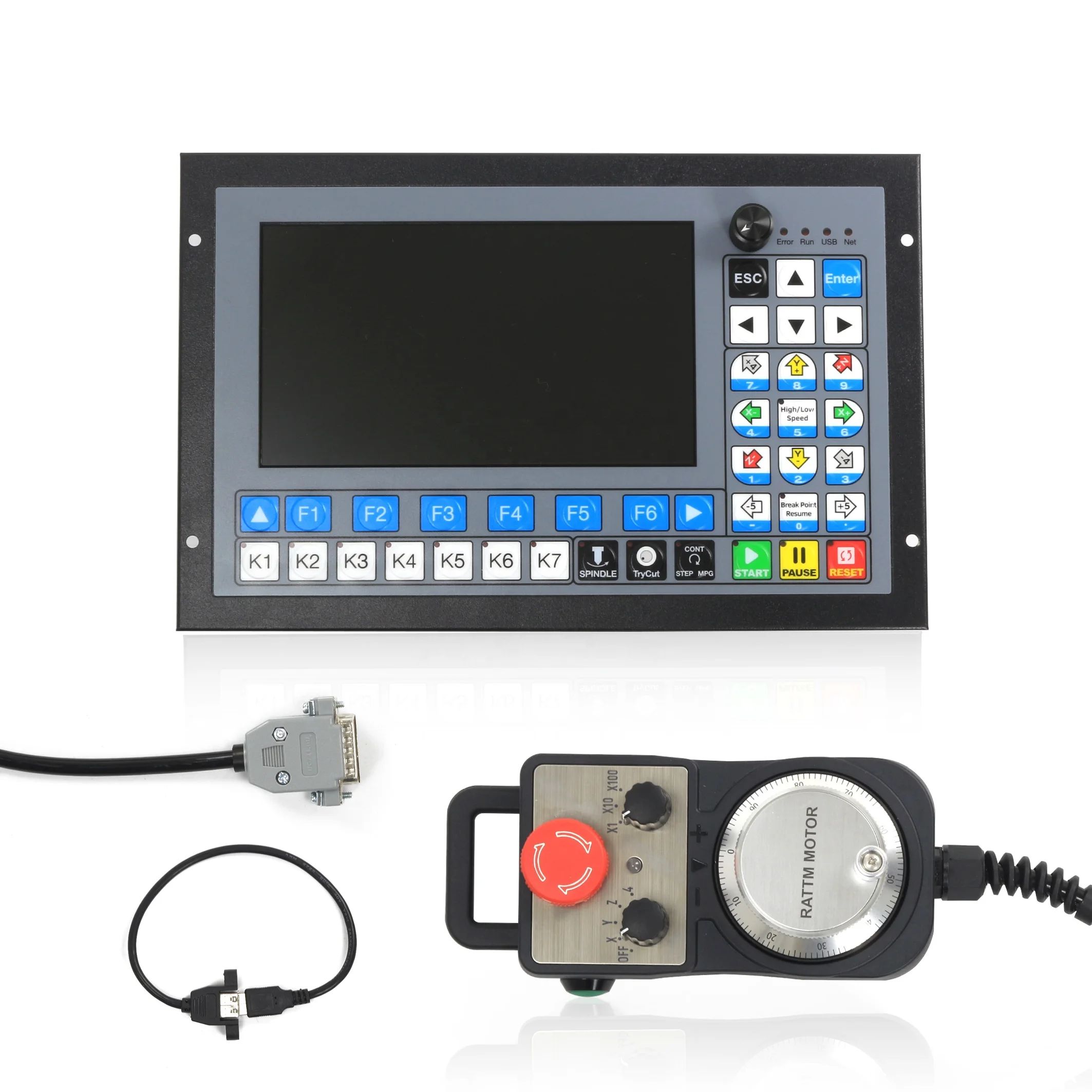 PLC 4 Axis off-line Motion controller with handwheel for CNC Router Engraving Milling Machine DDCS Expert