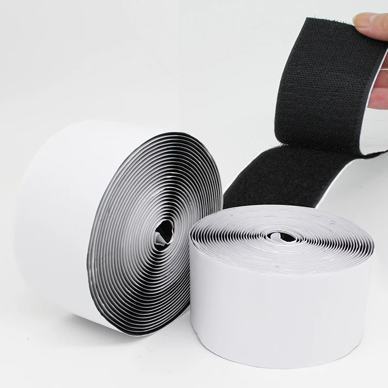 Hot Sales Window Screen Curtain Self-adhesive Tape 100% Nylon Back Adhesive Double Sided Velcroes Black White Colorful