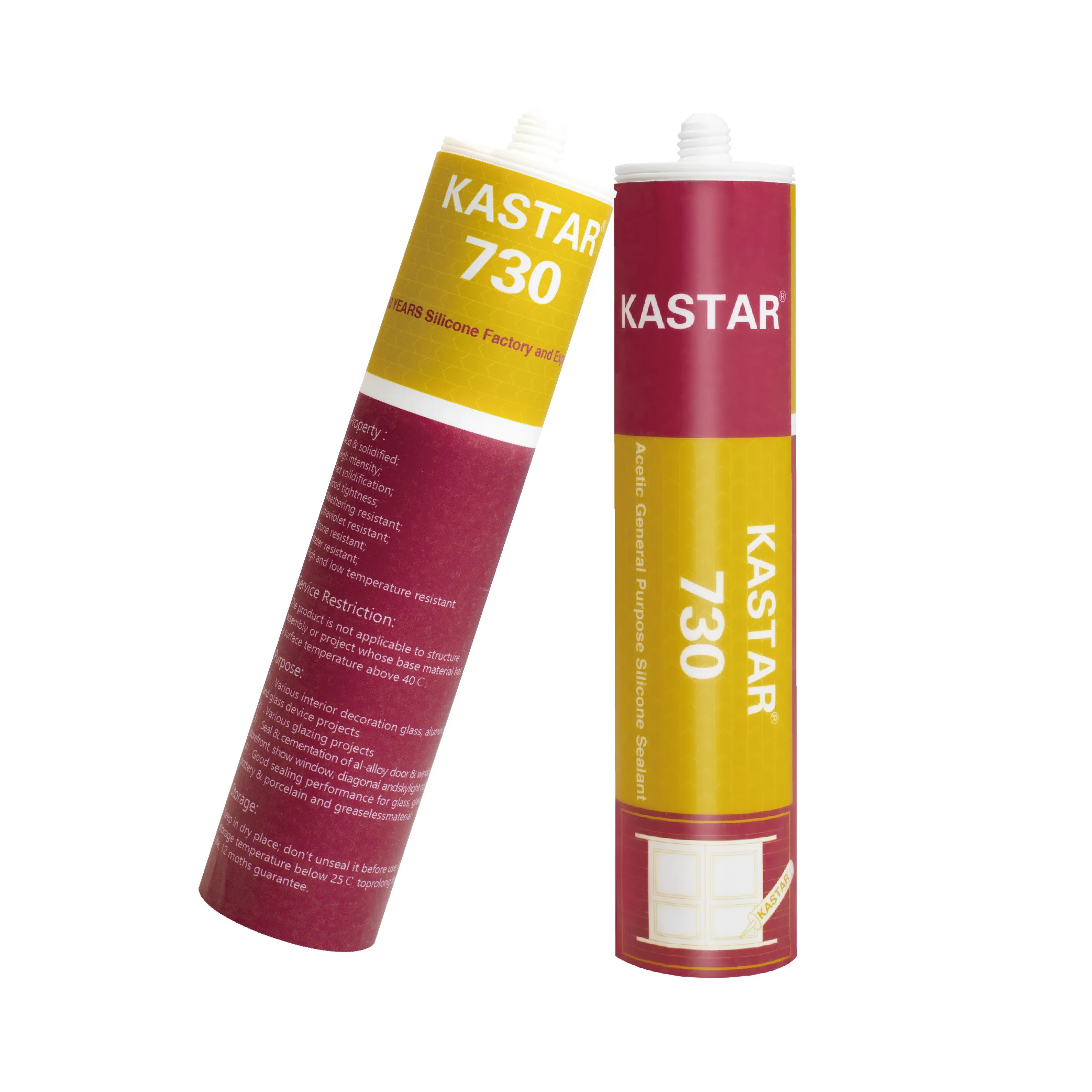 KASTAR Acetic General Purpose Silicone Sealant Cartridge Price Production Line Weatherproof barrel silicone sealant