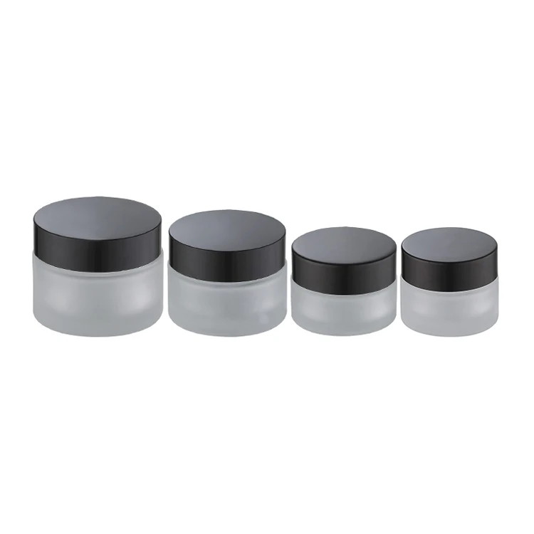 frosted glass face cream jar with screw lid glass mason jar outer cosmetic packaging
