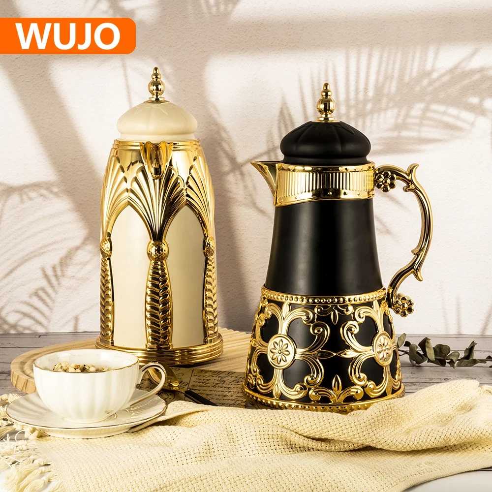 Роскошный высококачественный кувшин 1 л Турецкий Арабский Европейский Стиль вакуумная фляжка термос кофейник с розовым стеклянным вкладышем