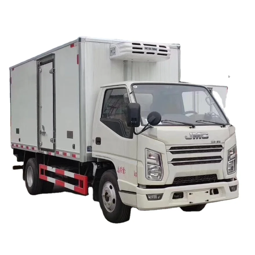 JMC 1ton 2ton 14CBM Small Fresh Vegetable Freezer Vehicle Ice Cream Meat Transport Reefer Van Refrigerated Truck in Ghana