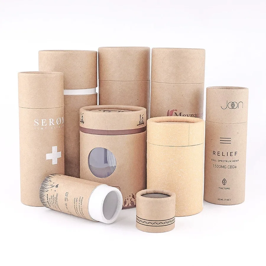 Environmental protection kraft paper cylinder packaging pattern customization logo customization