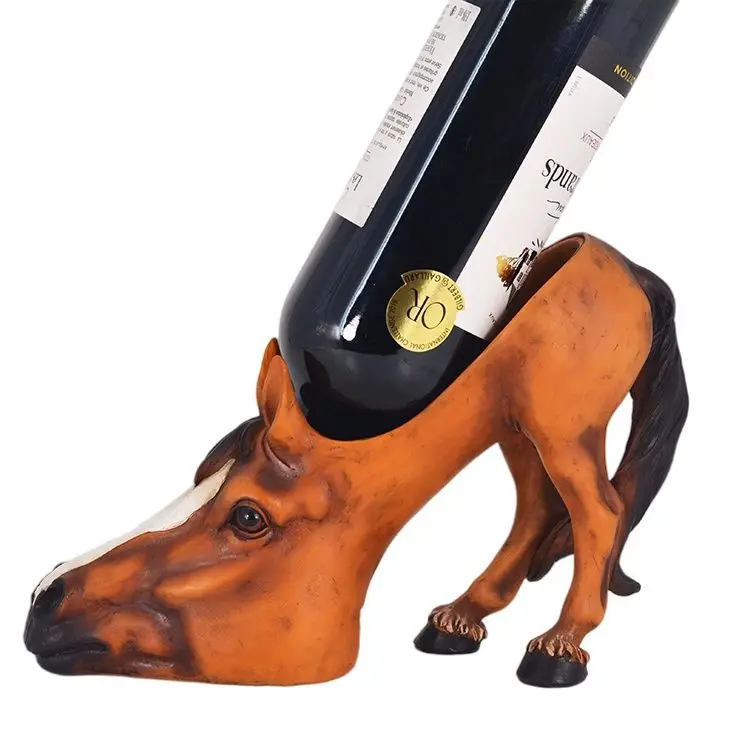 Resin Table Red Wine Rack Horse High Heel Bottle Display