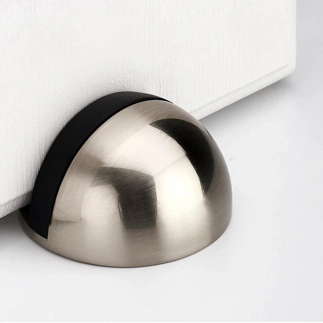 Черная круглая форма сверхпрочная стеклянная резиновая цинковый сплав, простая установка, пробойник, безопасная атласная латунная дверная пробка