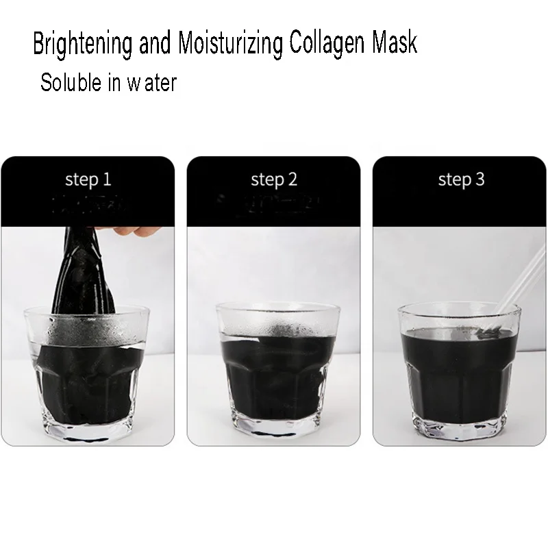 100% Natural Mask Sheet Custom Black Collagen Face Mask for Skin Clean