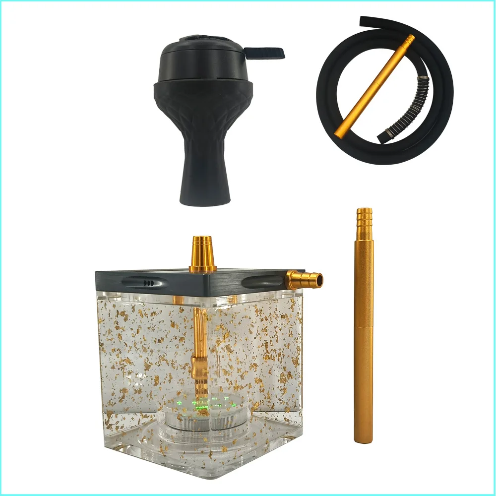 High-grade Gold Foil Acrylic Hookah Factory Wholesale Cross-border Hot bar Shisha