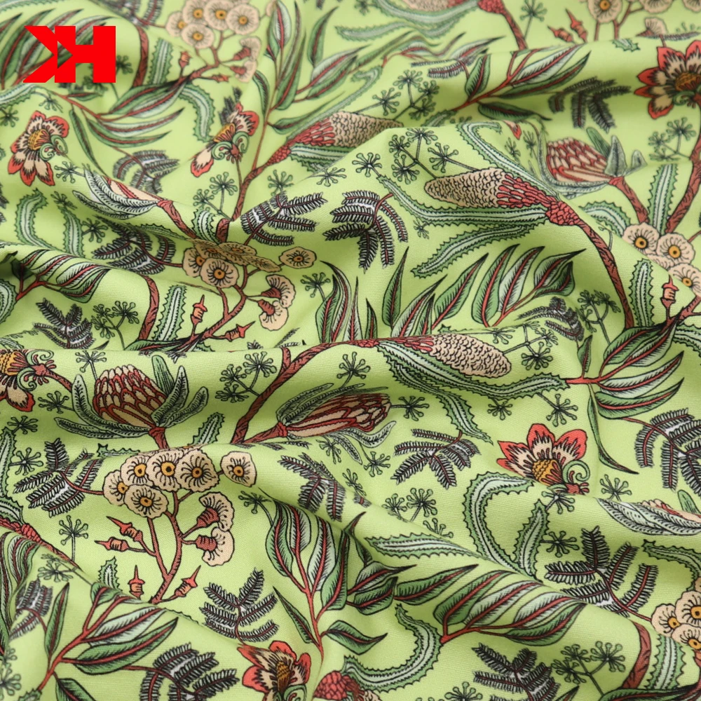 Kahn high quality digital floral printed fabric kid cotton poplin fabric for dresses