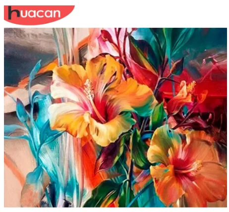  HUACAN DIY Подарочный набор для самостоятельного раскрашивания номер Цветок Ручная роспись рисунок на холсте картина маслом Wall Art украшение