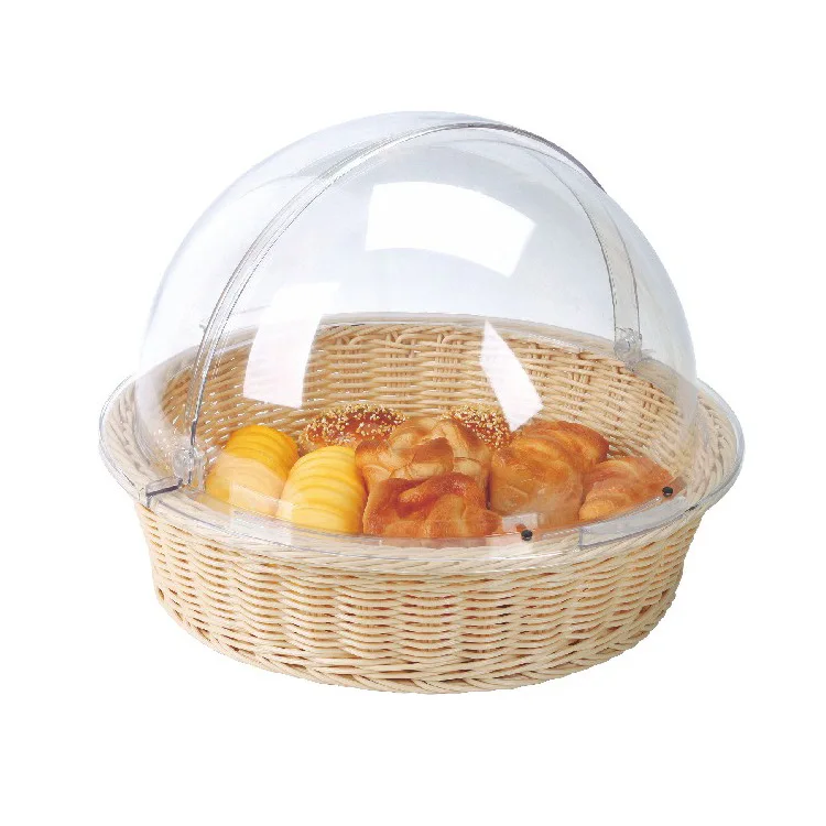 hand made plastic rattan mesob basket woven serving basket with cover poly rattan plastic bread basket with cover