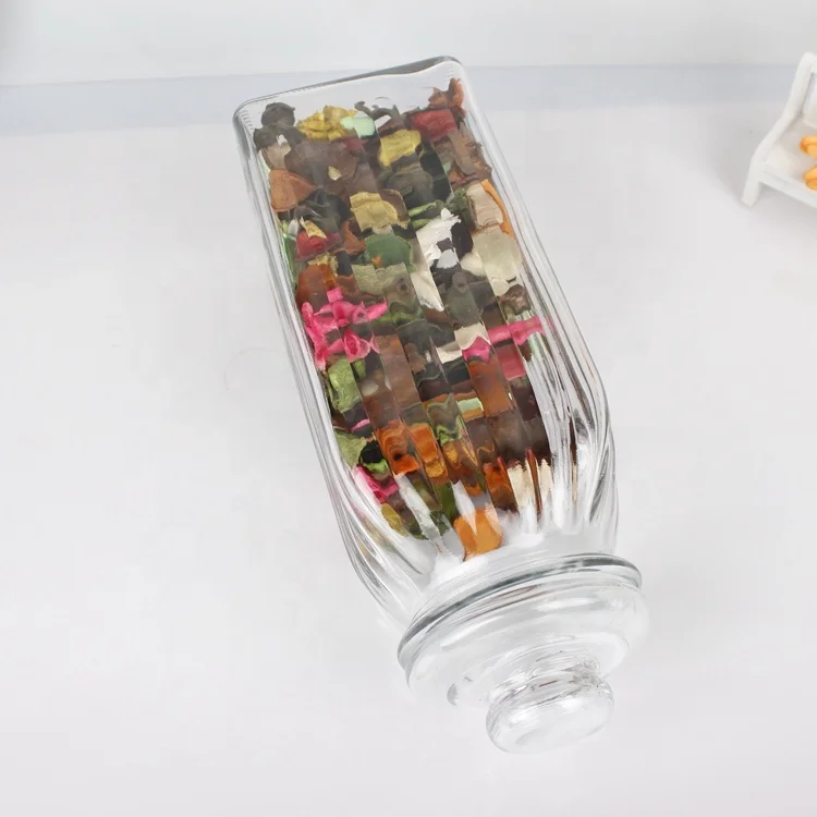 Best selling glass canister cookie jar wholesale with stopper lid 2000ML 1300ML 600ML