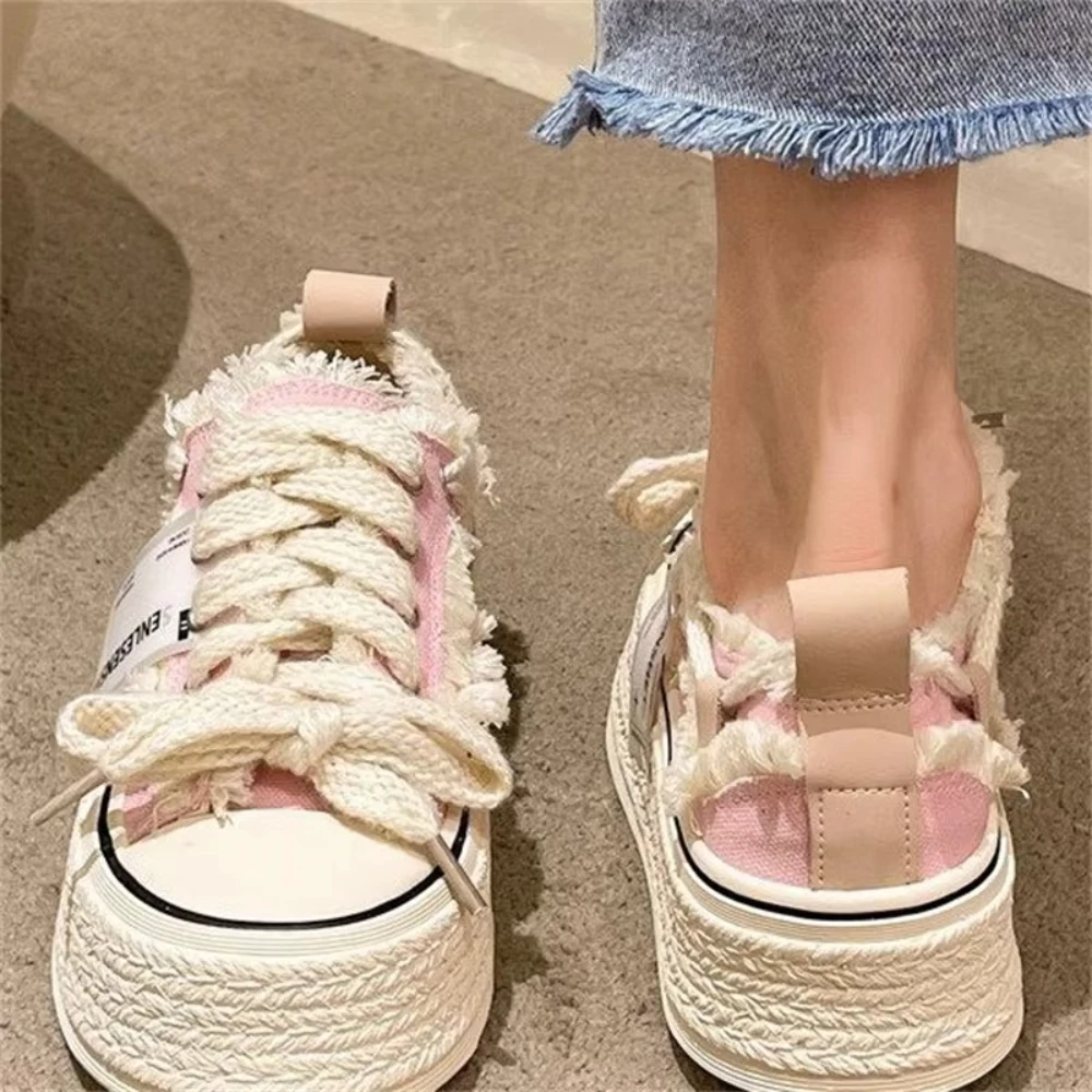 Factory Wholesale Canvas Trendy Shoes High Quality Shoes Women Casual Shoes For Women Vulcanized Platform Sneakers