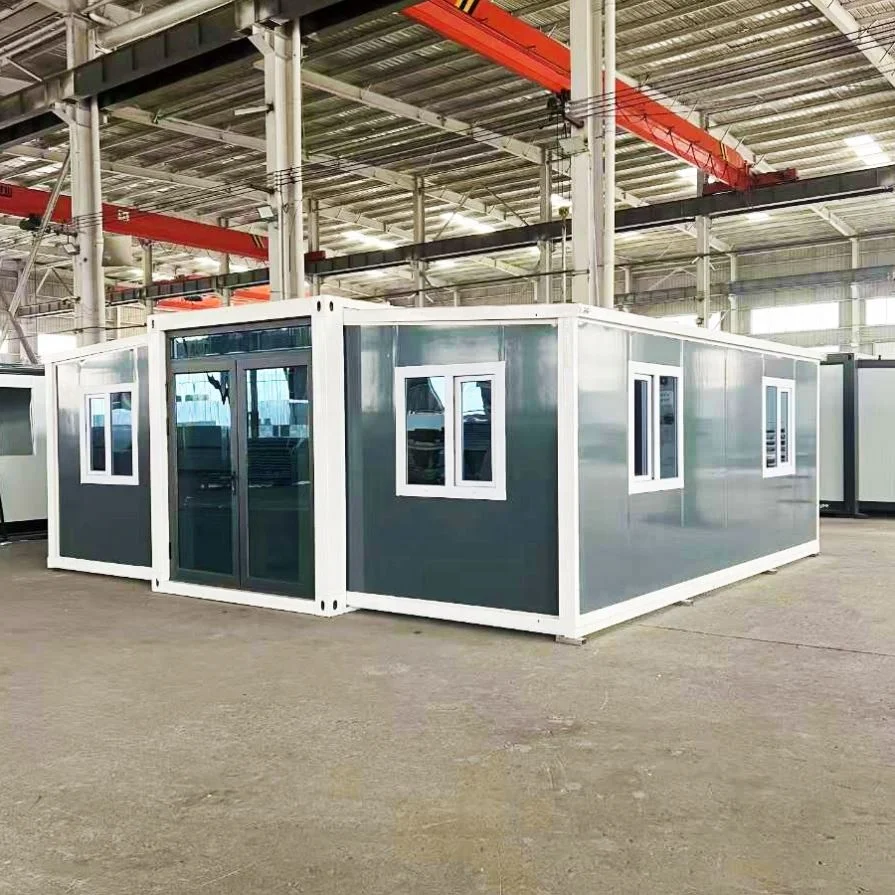 Temporary tiny extendable container houses of steel structures that can be assembled freely are sold to India and Japan by sea