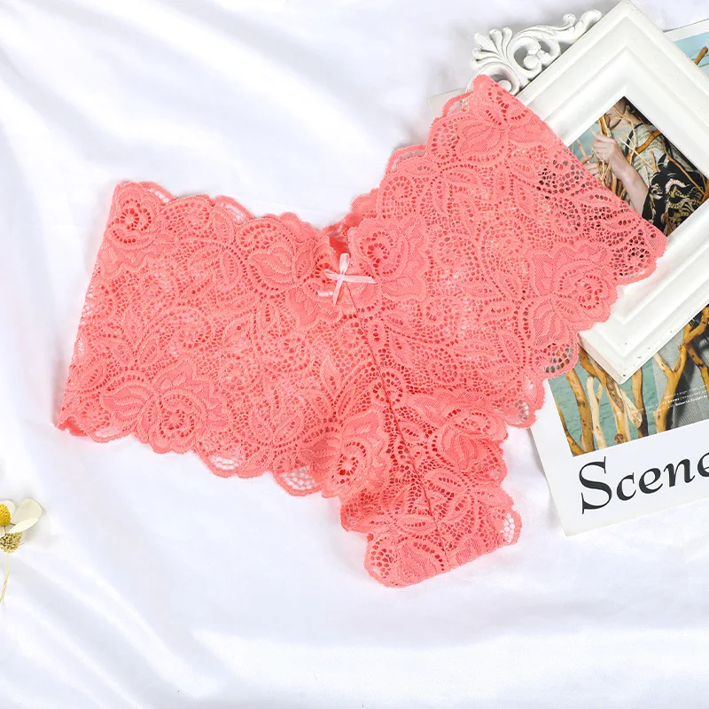 New Style Comfortable See Through Panties Sustainable Cotton Lady Briefs Lace Underwear Women Sexy