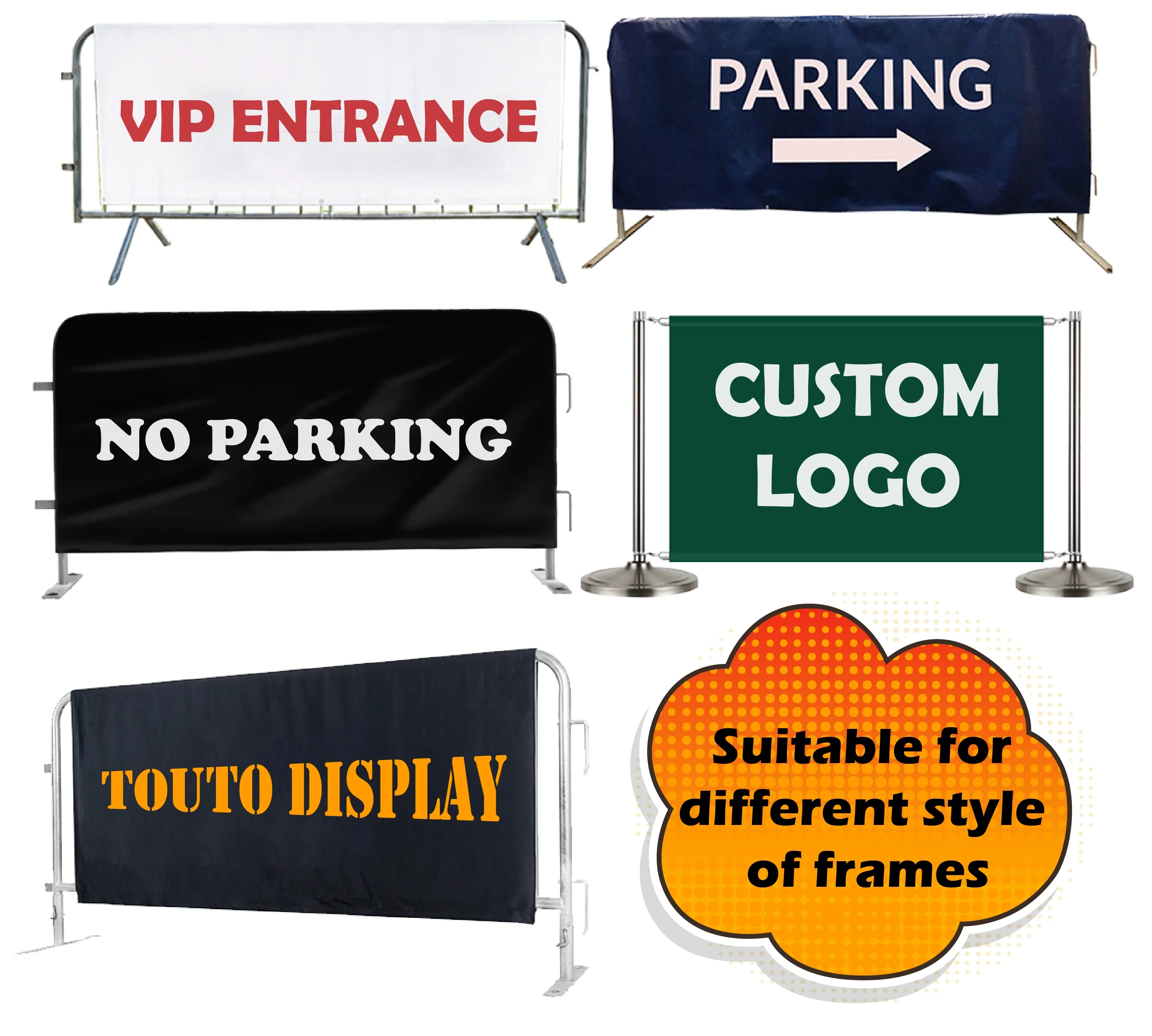 High Quality Custom Waterproof Movable Outdoor Banner Cafe Barriers Stainless Steel Cafe Barrier