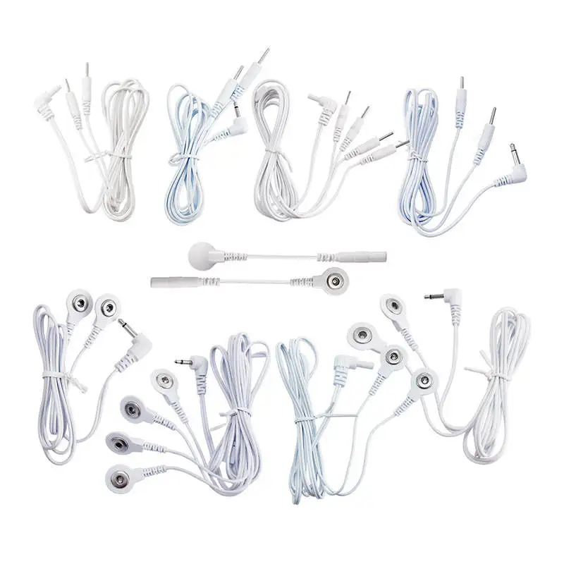 2 Way 4 Way Electrode Wires Cables All Copper High Quality Wire for Digital Therapy Massager TENS EMS Electrode Pad Connection
