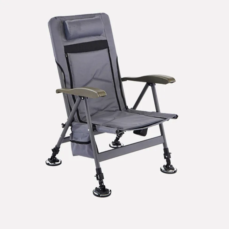 European-Style All-Terrain Folding Fishing Recliner Beach and Camping Chair Fabric for Leisure Fishing Can Lie or Sit