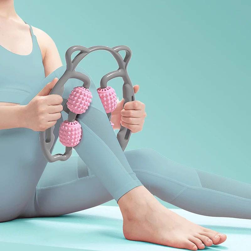 Totoro shape Durable plastic Leg Neck Hand Relaxation Body Head Waist 4-Wheel Massage Roller