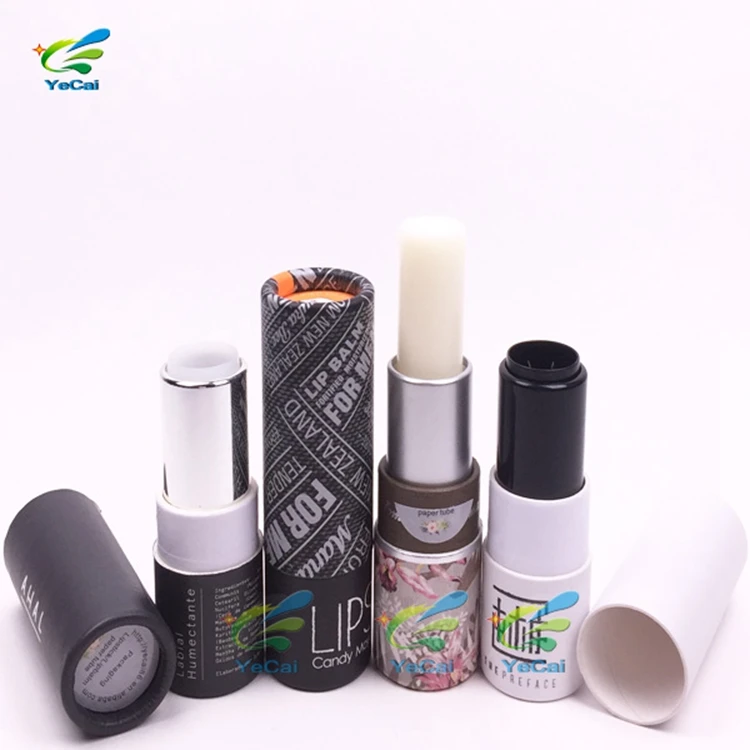 Sustainable paper tube alternatives for fragrance balm casing Personalized circular makeup packaging Round Paper lipstick tube