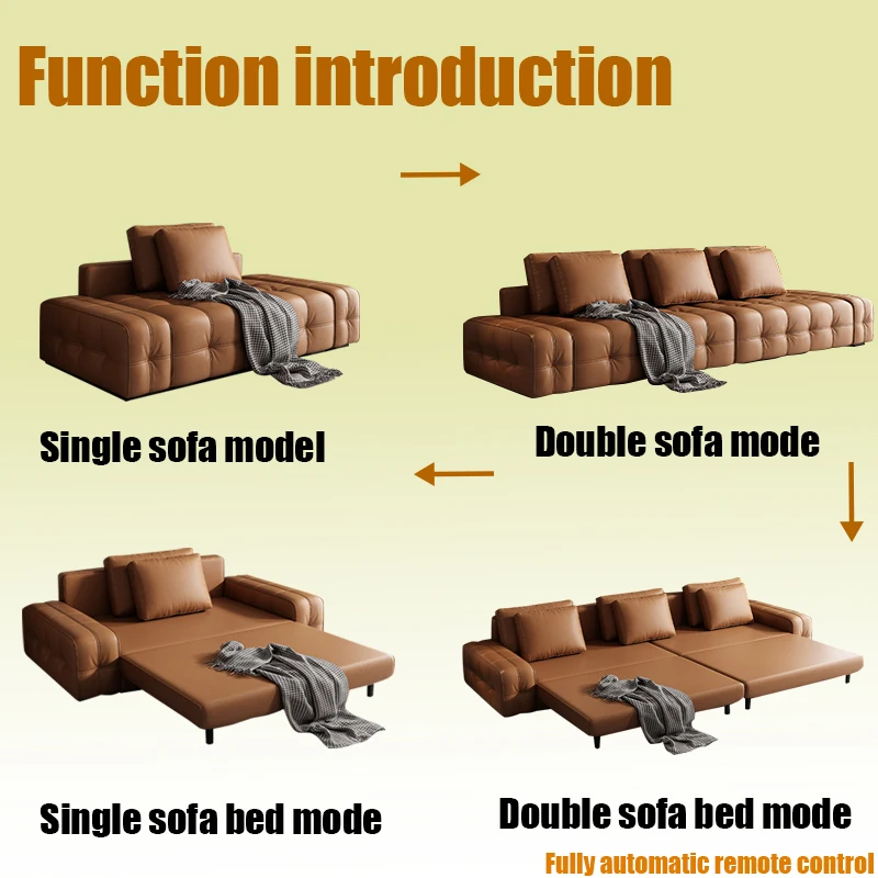 SUKE Apartment Living Room Multi-functional Corner Sofa Bed with Storage Foldable Leather Linen Modern Sofa Cum Bed