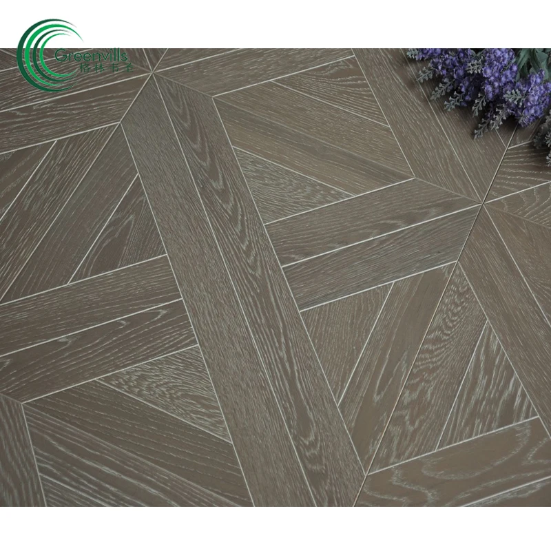 
Grey color wire brushed engineered white oak parquet wood floor oak flooring for indoor usage 