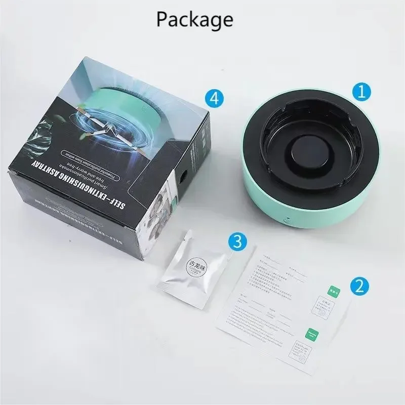 Custom Logo Smart Automatic Smoke Removal Air Purifier Ashtray Smokeless Cigar Ashtray Portable Ashtray For Car