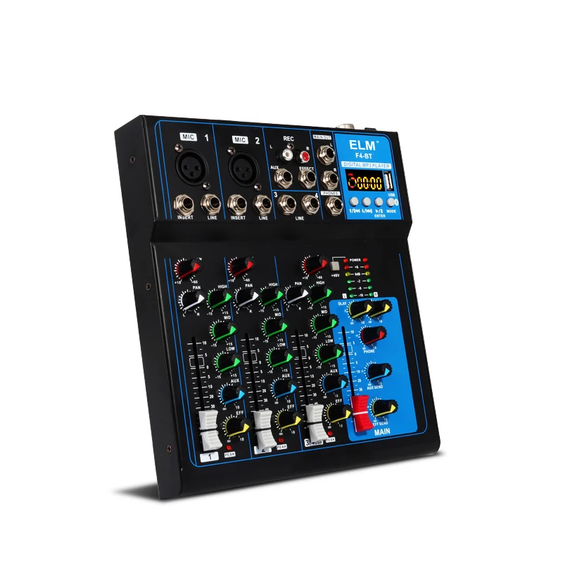 Профессиональные 4-канальные студийные звукозаписывающие консоли f4 для караоке музыки 4 aux рекордер контроллер Dsp-интерфейс аудио микшер dj