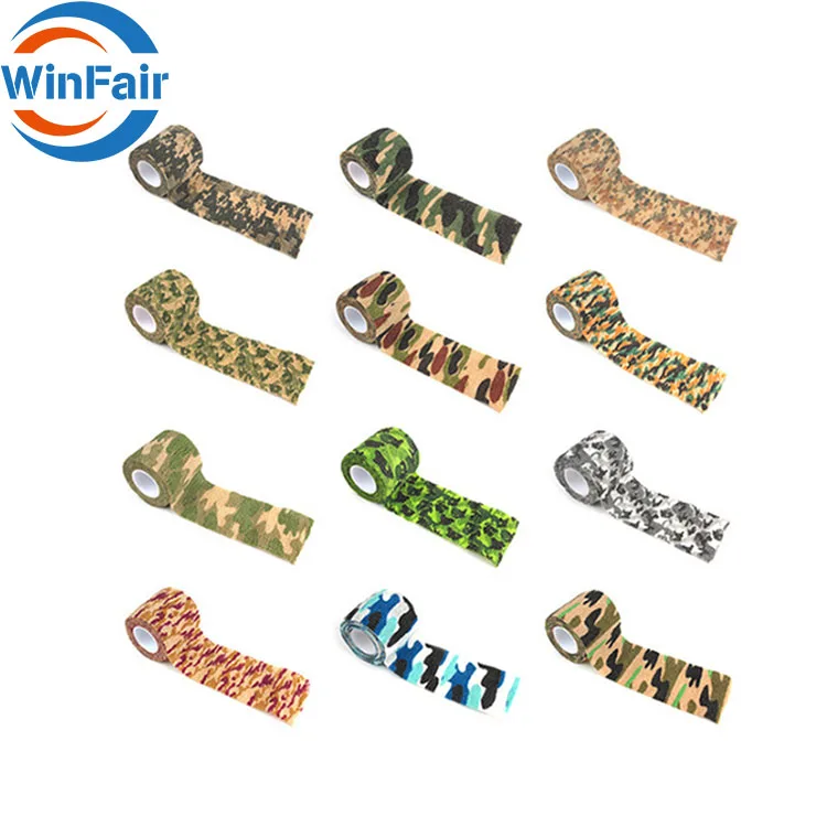 WinFair Custom Logo Printed Cohesive Sports Bandage 5Cm 10Cm 2 Inch Finger Adhesive Elastic Fixation Cohesive Bandage
