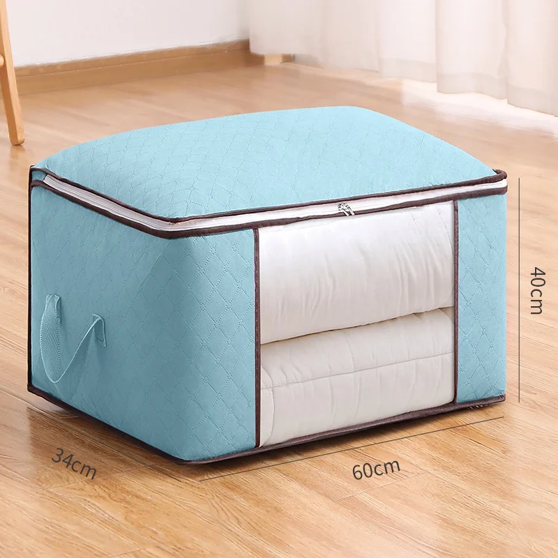 Customized Size High Quality Non Woven Foldable Comforter Quilt Clothes Blanket Bag Comforter Storage Bag For Clothes  Comforter