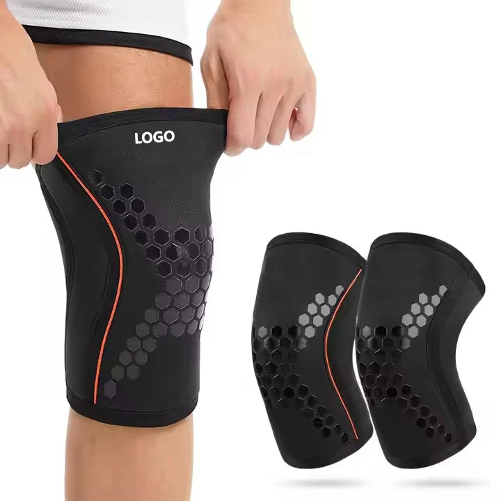 Sports Gym Custom Weightlifting Knee Pads Support 7mm SCR Knee Pads For Powerlifting Brace