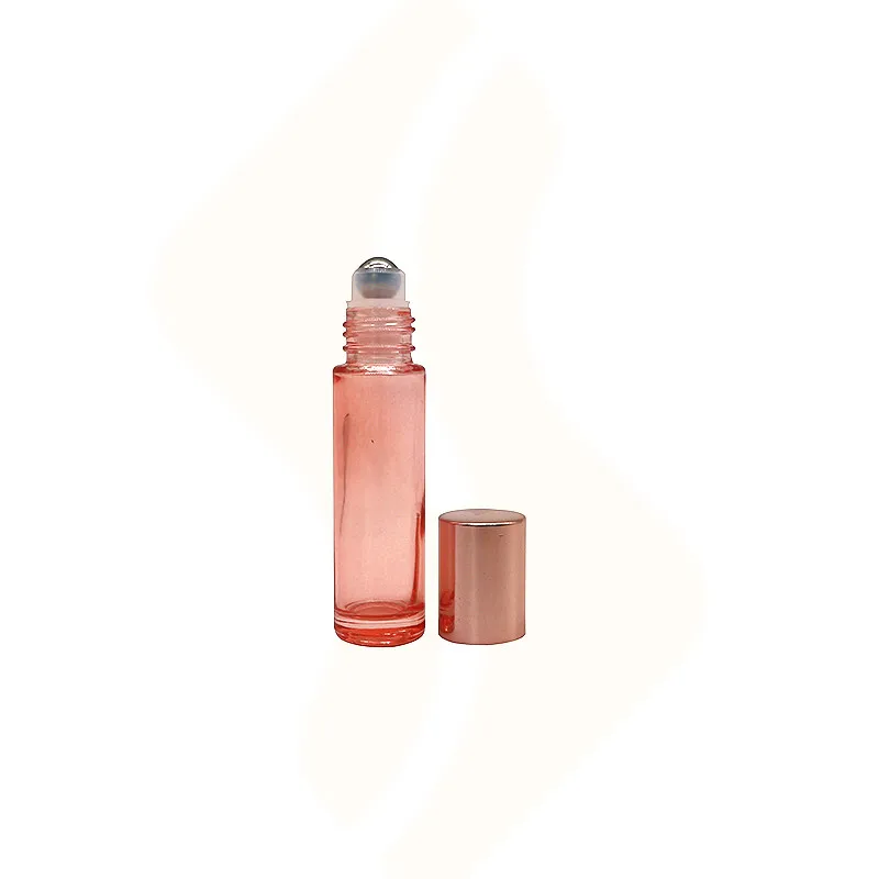 In Stock 5ml 10ml Cosmetic Packaging Rose Gold Roll On Bottle Essential Oil Pink Glass Roller Perfume Bottle