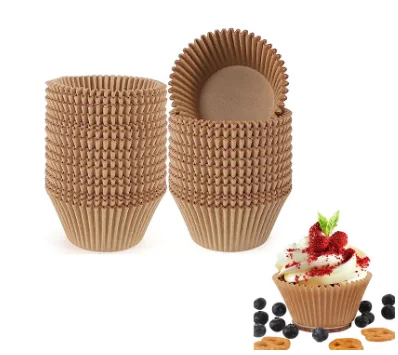 1000 Pcs/Set No Smell Muffin Cupcake Liners Greaseproof Paper Baking Cups Natural Paper Cupcake Liners for Baking Cupcake