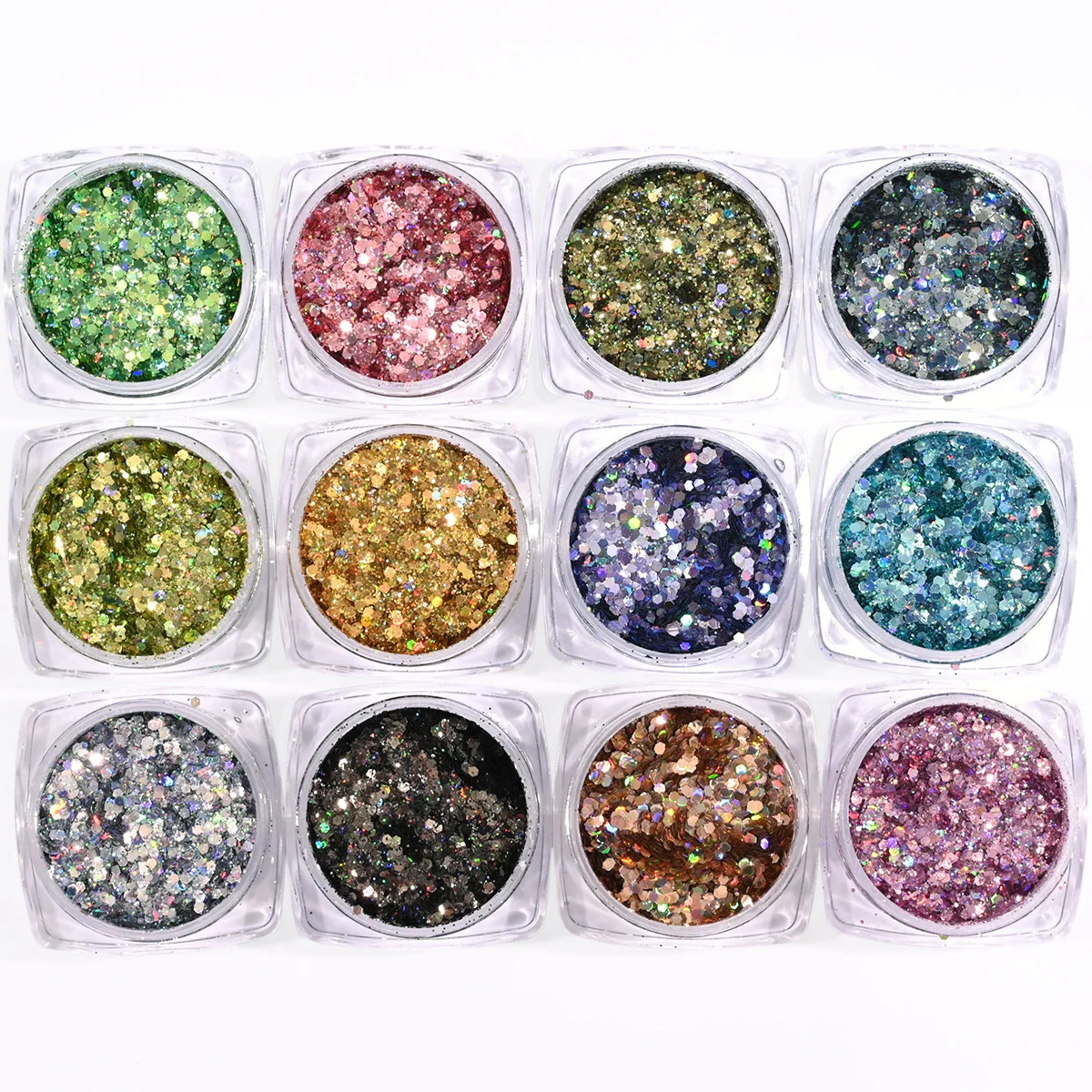 In Stock Fast Shipping New Design Solvent Resistant Polyester Holographic Silver Chunky Glitter For Nail Resin Tumbler