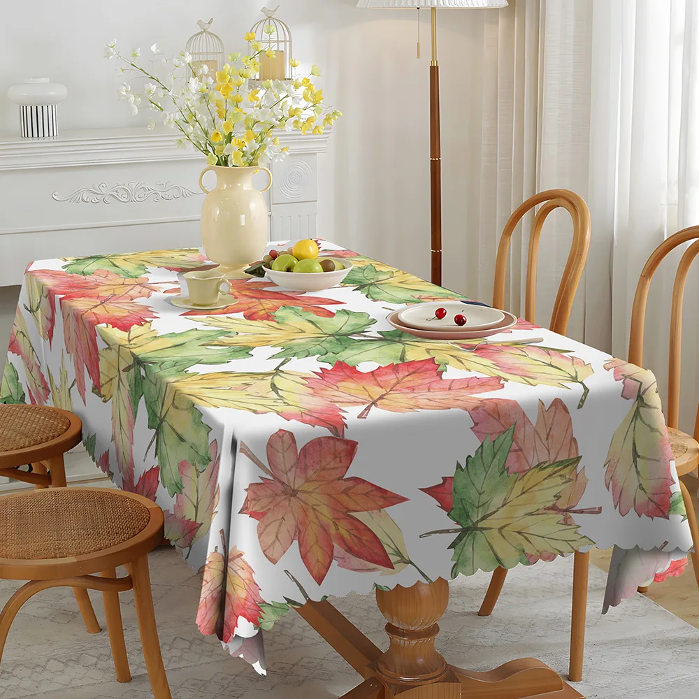 Autumn Pumpkin Tablecloth Printed Spill Resistant Festival Tablecloth for Thanksgiving Harvest Fall
